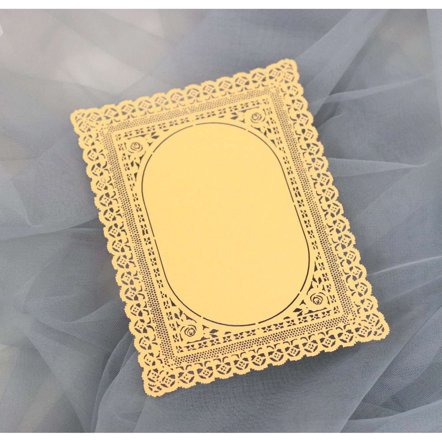 Marriage Invitation Card Laser Cut Iridescent Paper Small Card Lace Invitation 